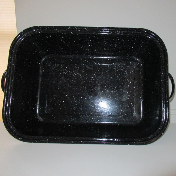 Vintage Speckled enamel roasting Pan - Picture 11 of 11